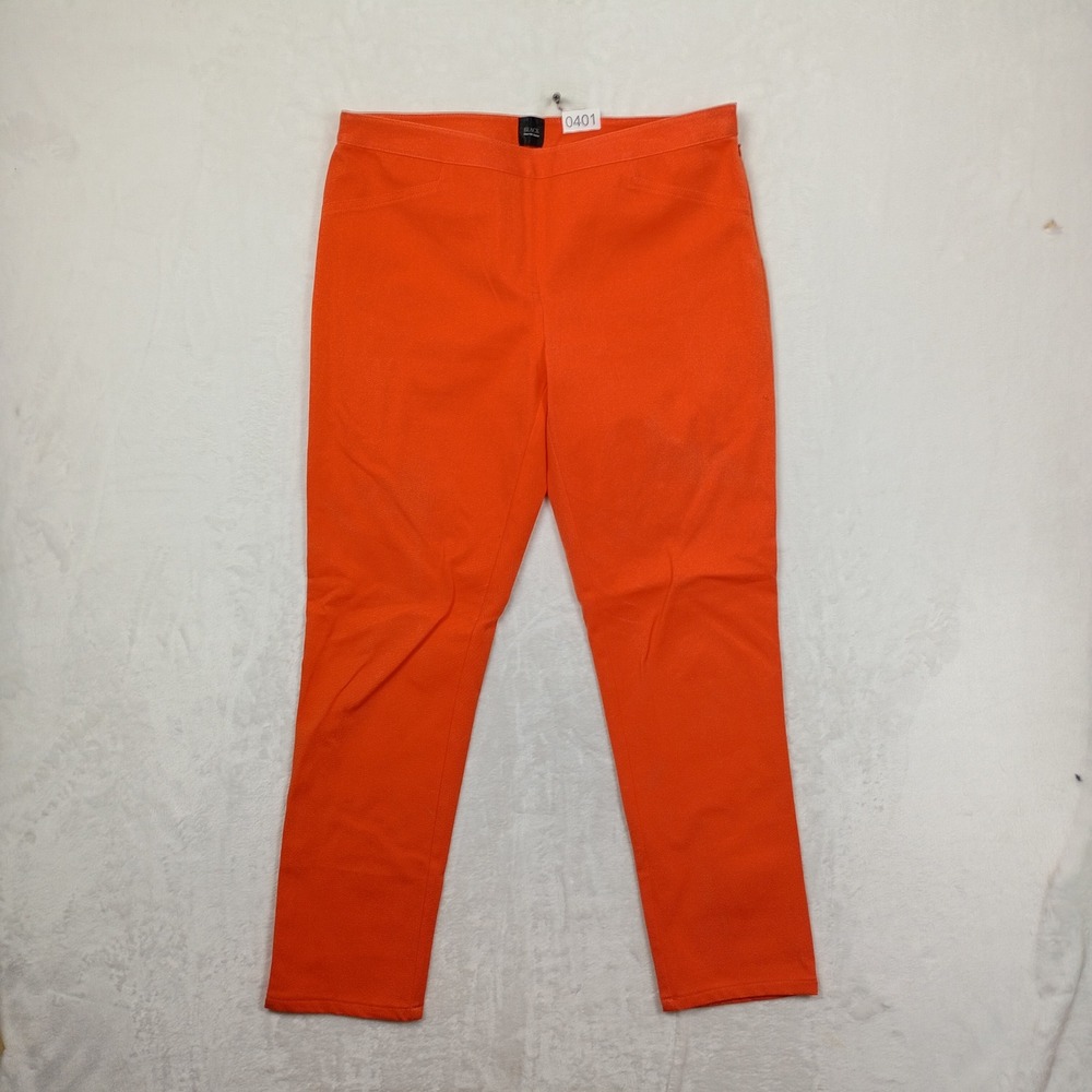Black Saks Fifth‎ Avenue Pants Womens 12 Orange Slim Side Zip Spring Summer Boho